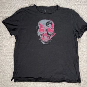 John Varvatos Skull Graphic T-Shirt XL Black Short Sleeve Rock Punk Tee